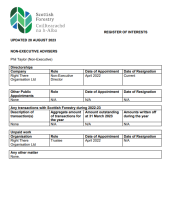 Scottish Forestry Register of Interests - August 2023